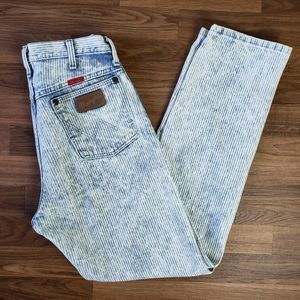vintage 80s acid washed ribbed Wrangler jeans